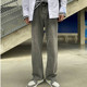 高个子加长春夏潮牌韩版 ins裤 男灰色日系做旧直筒牛仔裤 百搭长裤