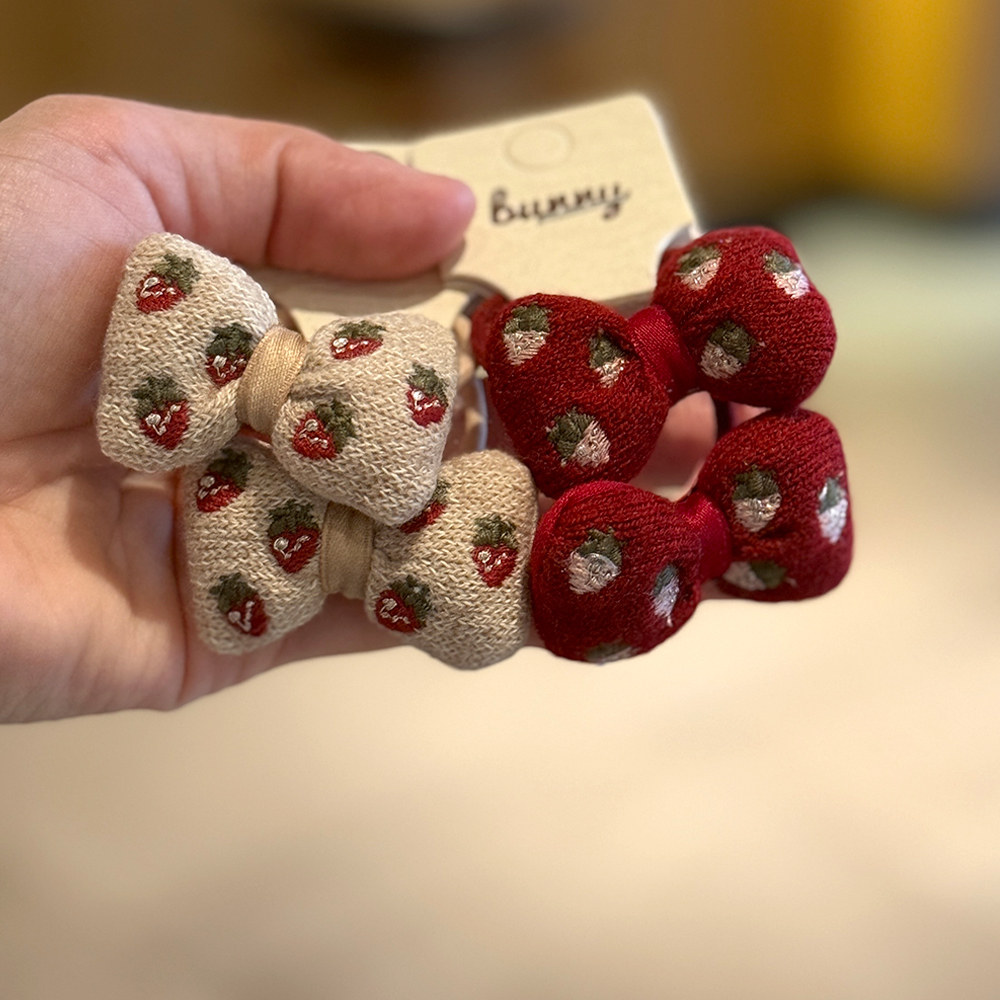 女童蝴蝶结发圈女宝宝不伤发头绳可爱草莓儿童扎发橡皮筋新年发饰,童装/婴儿装/亲子装,发饰,淘宝优惠券,粉丝福利购,淘宝优惠卷