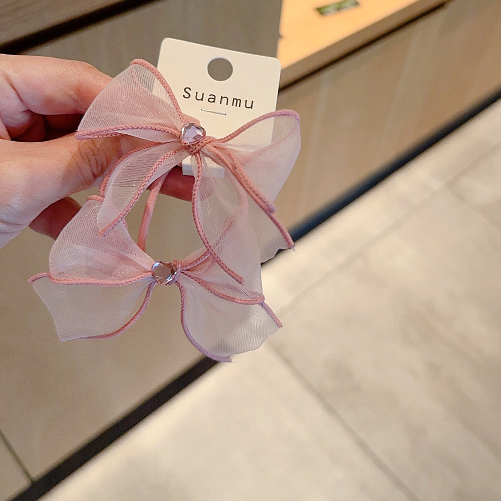 网纱蝴蝶结甜美发圈可爱公主皮筋儿童头绳宝宝丸子头女孩马尾发饰