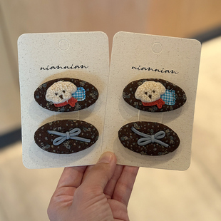 niannian念念儿童韩系布艺发夹发饰可爱卡通碎花女童刘海bb夹发卡