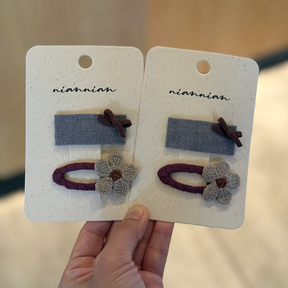 niannian念念儿童韩系蝴蝶结百搭发夹女童花朵侧边刘海碎发夹bb夹