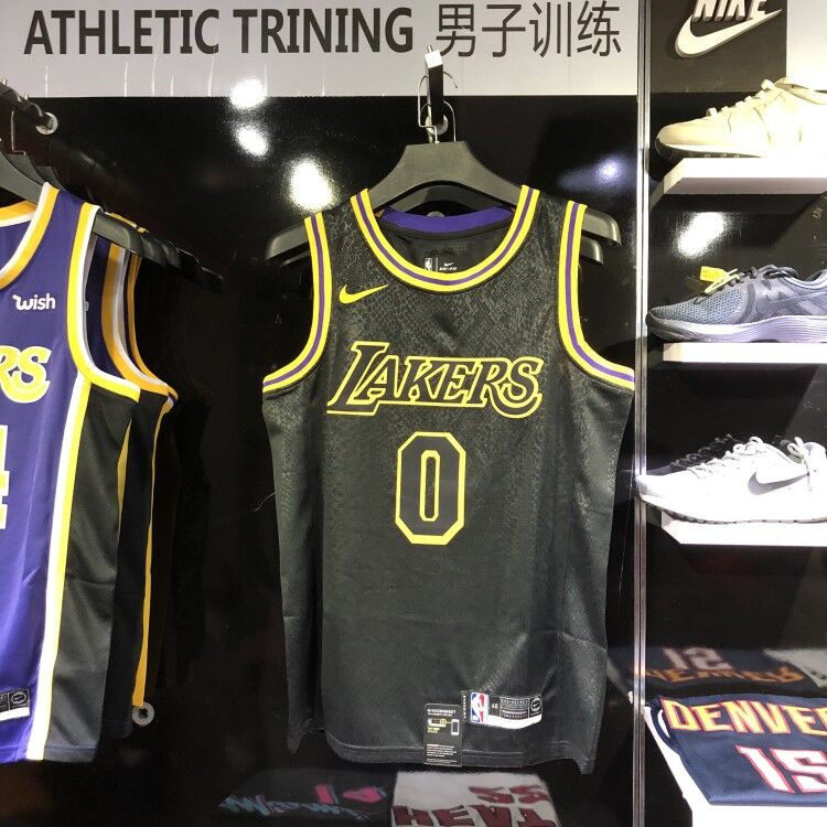 美版正品 湖人队0号尼克杨球衣 young 库兹马男子篮球服城市版sw