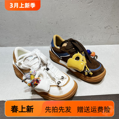 乐魔2026春真皮厚底韩版休闲板鞋