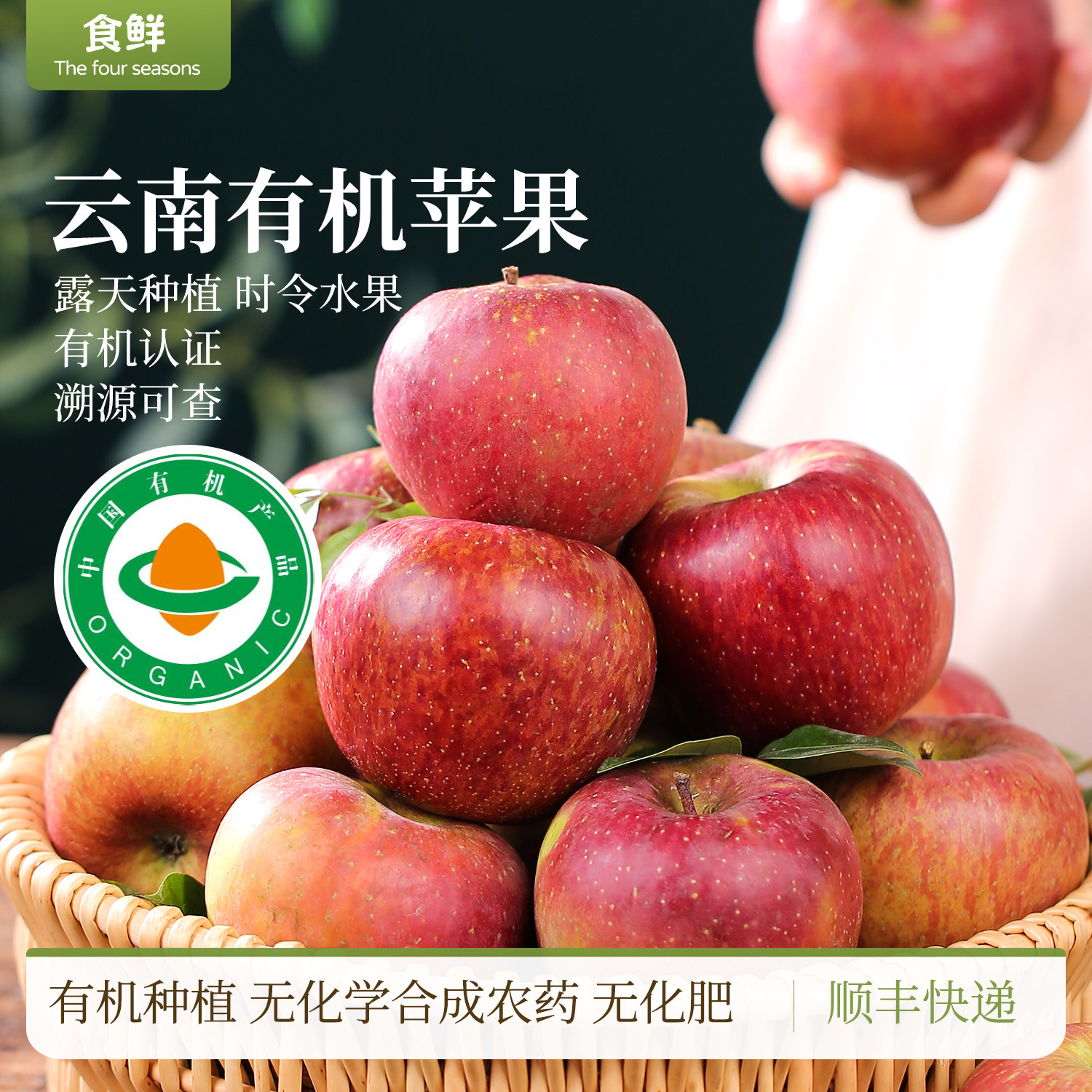 云南有机苹果新鲜苹果自然生长酸甜爽口红露富士多品种时令水果图片