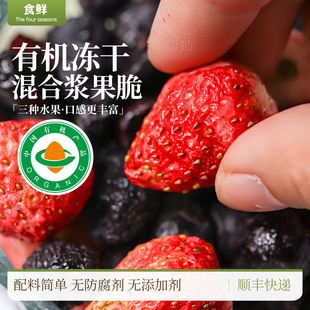 有机果蔬脆混合浆果脆蓝莓草莓桑葚冻干无添加剂脱水零食烘焙冲泡