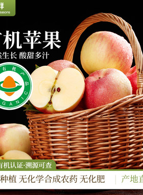 有机苹果山东红富士苹果有机种植不打蜡不催红酸甜爽口新鲜水果