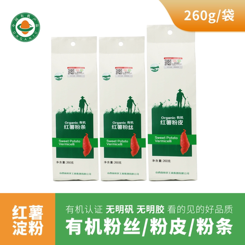 有机红薯粉丝粉皮粉条260g/袋无矾无胶纯红薯地瓜凉拌烹饪火锅粉