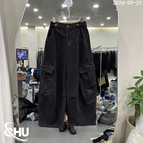 欧洲站2026秋季新款侧边大口袋时尚工装裤女宽松阔腿休闲裤5678
