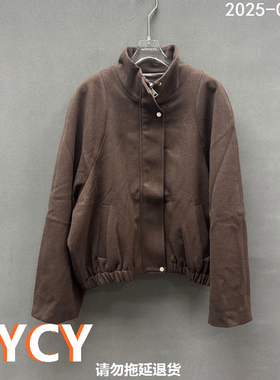 欧洲站2025秋季新款PH23百搭立领拉链纯色净版短款夹克外套59197