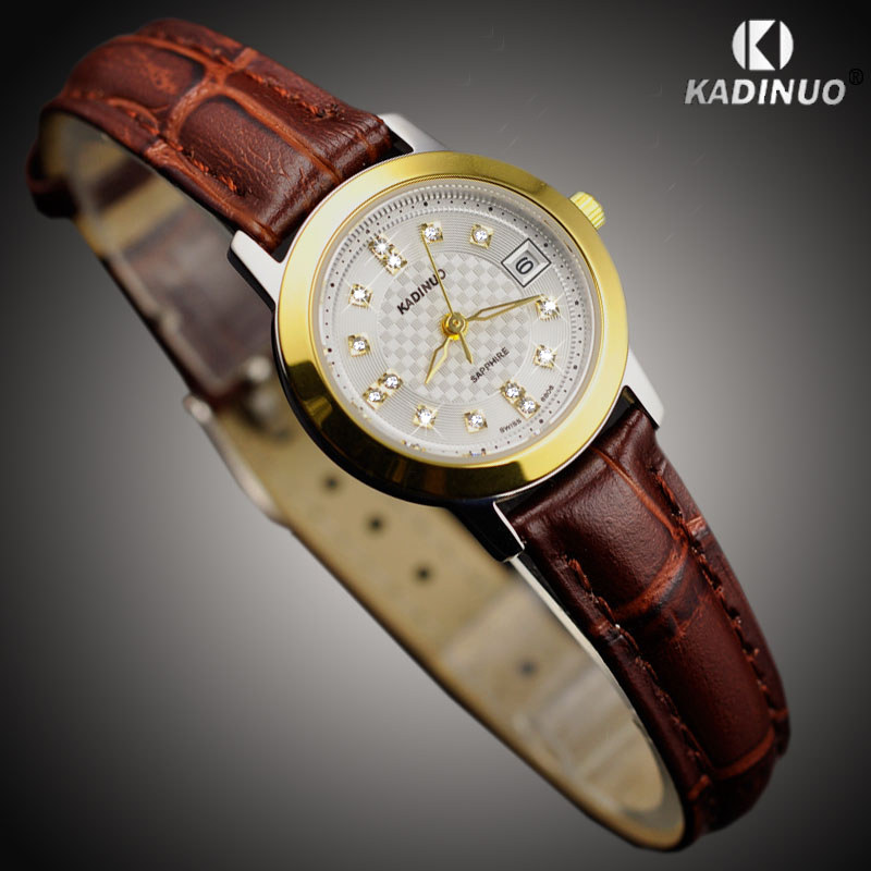 卡迪诺手表女皮带石英表女表简约潮流女士手表腕表防水时尚款正品