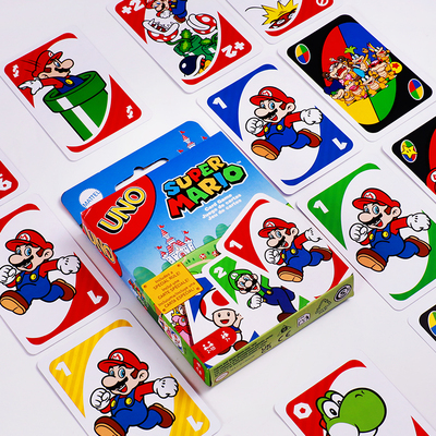 美泰UNO超级马里奥欢乐纸牌正版桌游成年休闲聚会多人游戏乌诺