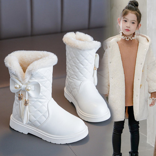 女童靴子儿童雪地靴加绒保暖冬季
