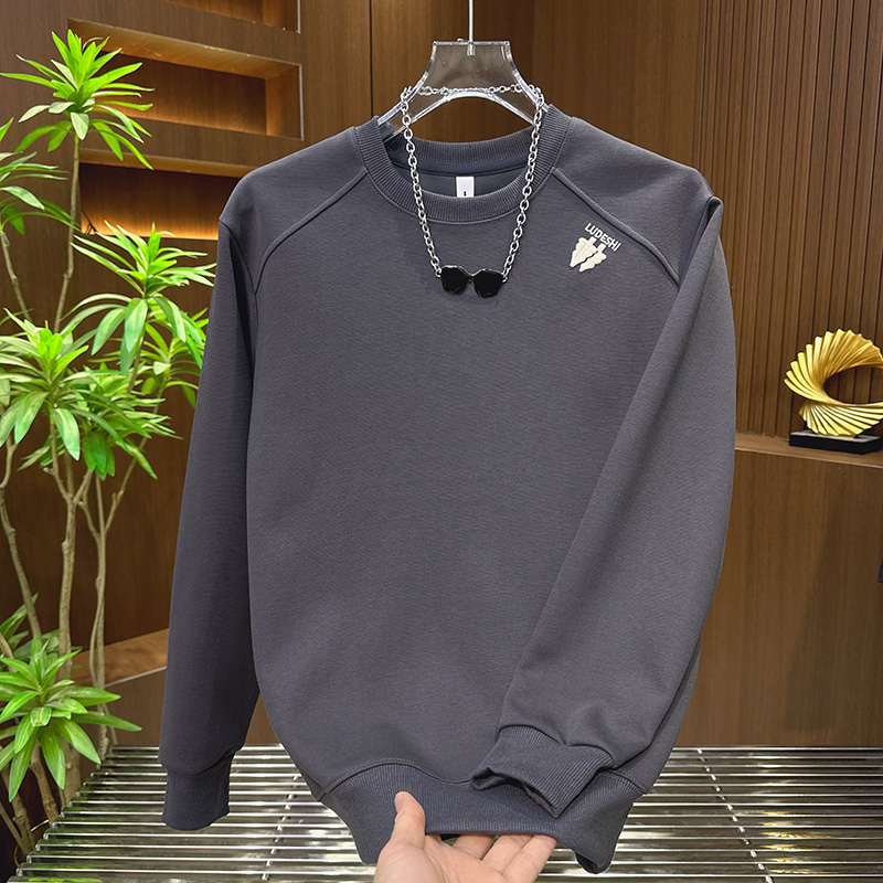 新款加绒加厚百搭潮牌宽松T恤2025秋冬男士韩版拼接卫衣高级内搭