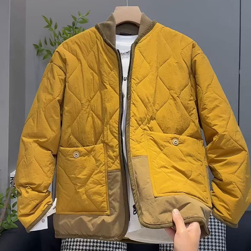 2025棒球领高级感潮流二棉夹克男士拼接潮流简约百搭棉服网红外套