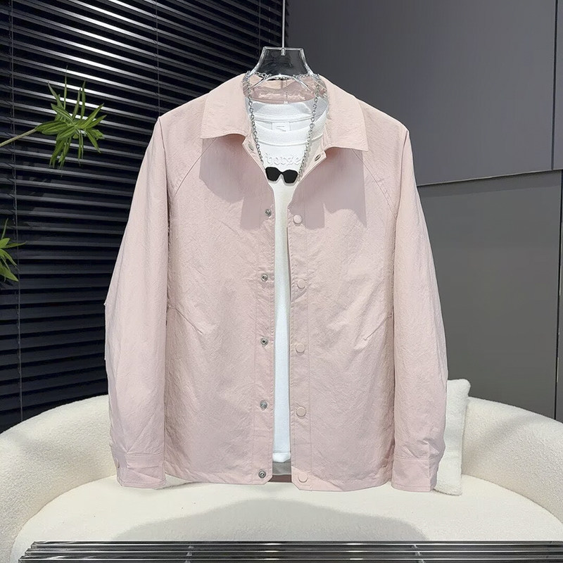 高级感翻领夹克男春秋宽松百搭商务休闲外套青年时尚