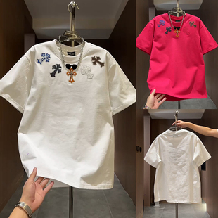 2026春夏新款设计感痞帅高街短袖男士时尚百搭休闲上衣圆领体恤衫