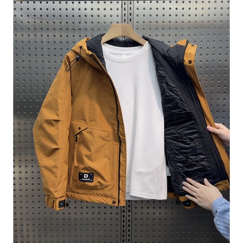 冬季男连帽防风保暖修身棉服