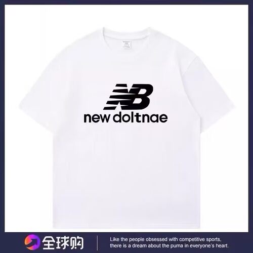 潮牌NB纯棉短袖t恤男女同款情侣装运动休闲夏季透气套头宽松半袖