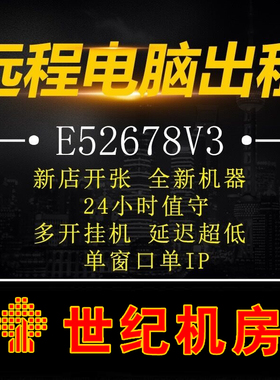 世纪远程电脑出租E52678v3服务器租用物理机游戏模拟器多开虚拟机
