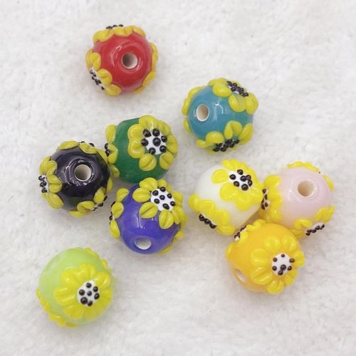 RJP101-RJP109 穆拉诺系列之太阳花 希望之花 12mm