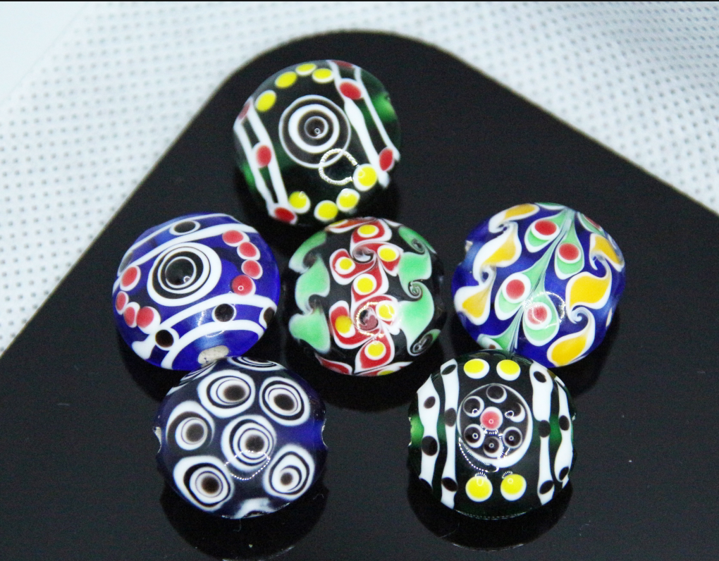 天运饰品  琉璃  蜻蜓眼   凤尾花   扁珠