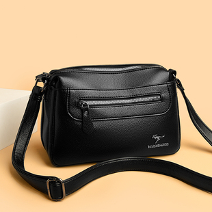 真皮质感女包包2025新款休闲轻便中年妈妈单肩斜挎包多层女士小包