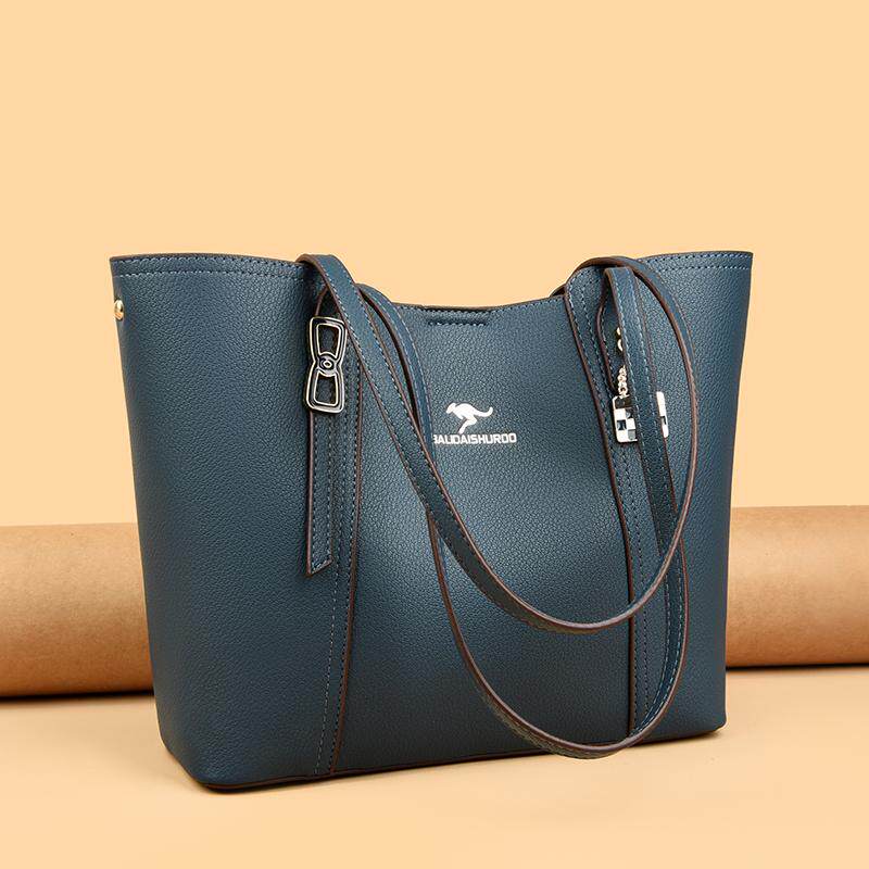 袋鼠真皮女式大容量托特包2025秋冬新款高级感简约单肩大包送妈妈