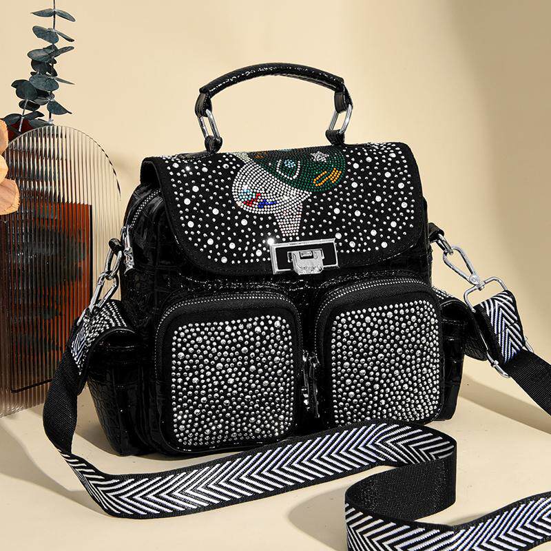 2024新款时尚镶钻双肩背包