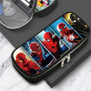 英雄蜘蛛侠彼得笔袋大容量铅笔盒帆布耐摔文具盒小学生笔盒男孩子