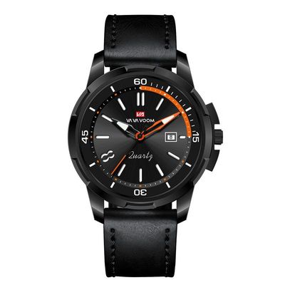 2025新款跨境亚马逊男士皮带手表欧美商务简约日历防水夜光石英表