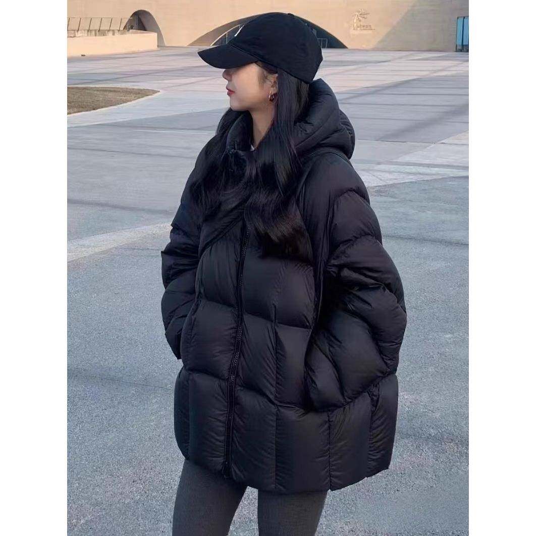 连帽泡芙棉服女小个子2025新款洋气时尚宽松加厚保暖棉衣夹棉外套