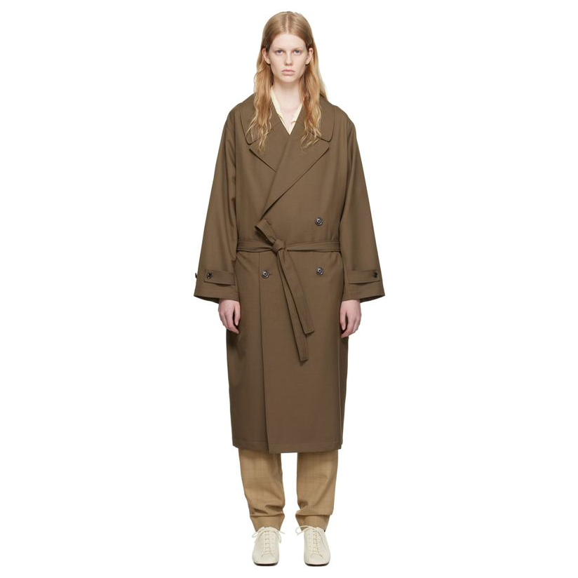 lemaire 棕色双排扣风衣女