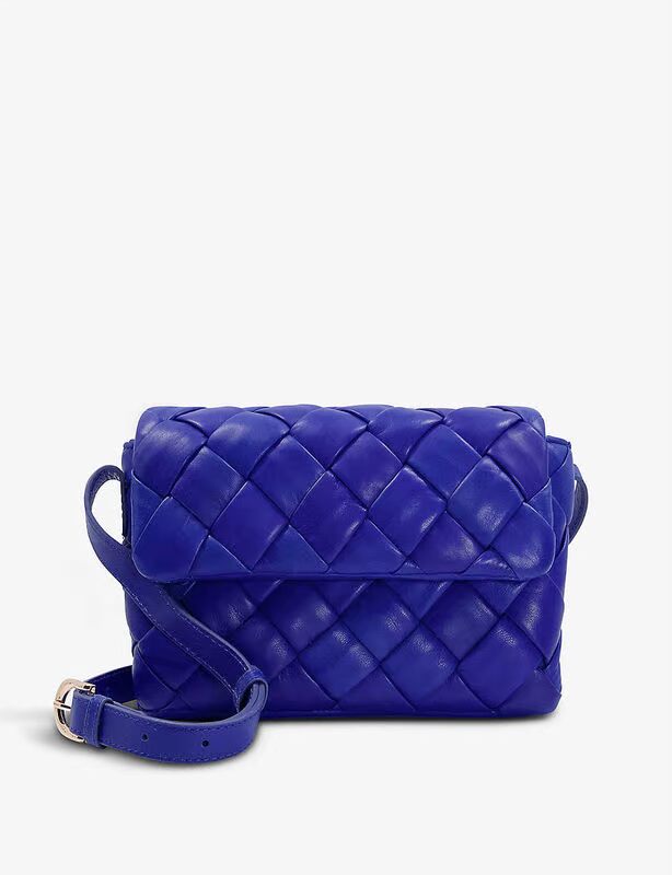 dune london dempsey 编织皮质斜挎包包女