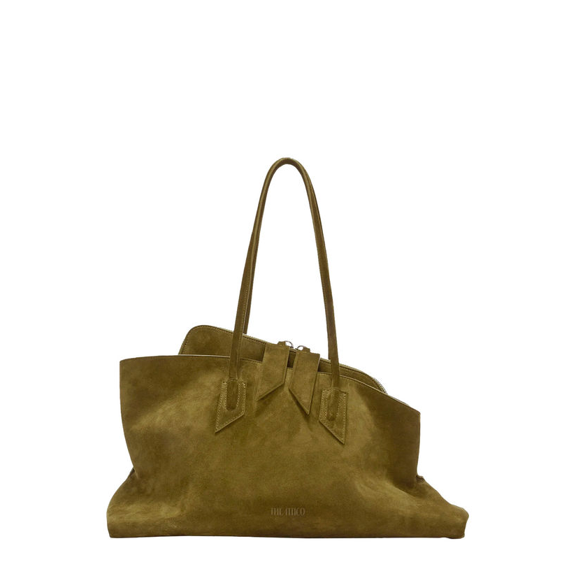 The Attico 'La Passeggiata' 绿色两层顶部手柄皮革绒面革女肩