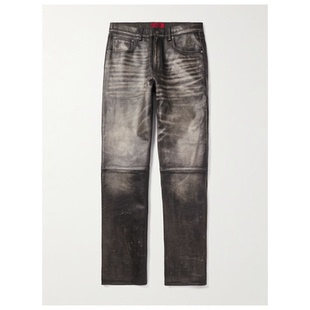 男 直筒皮裤 424 修身