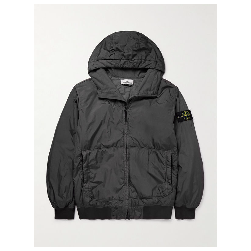 STONE ISLAND Logo-Appliqued Reps 件染带里衬褶皱尼龙连帽夹