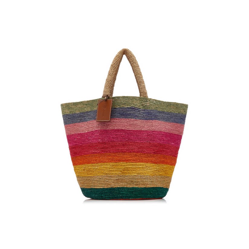 manebi raffia rainbow summer tote bag 托特包女