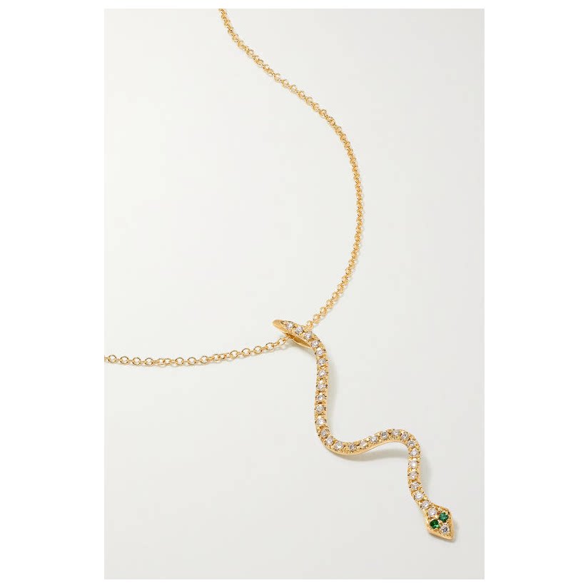 ileana makri lucky snake 18k  ,,沙弗莱石项链女