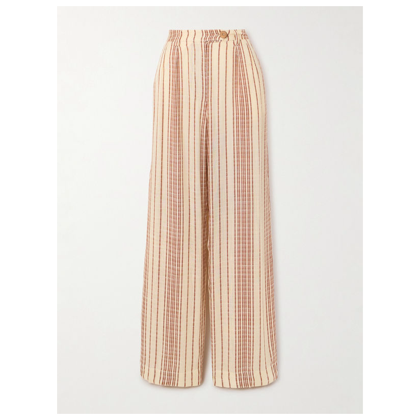 Alix Of Bohemia Diana Penny linen-jacquard 条纹直筒裤女
