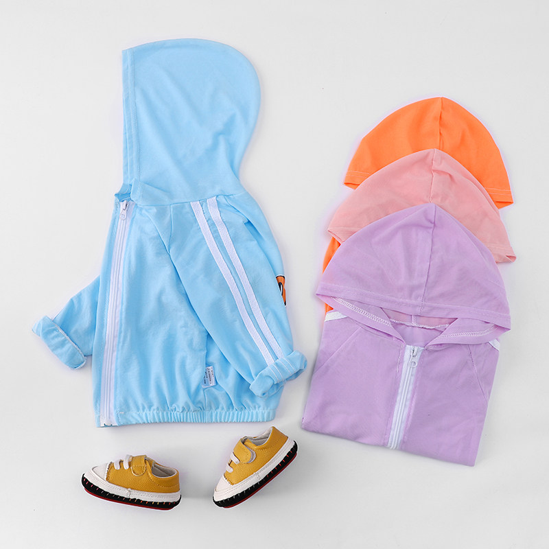 자외선 차단 의류 여름용 얇은 어린이 통기성 피부 의류 얼음 실크 재킷 자외선 방지  에어컨 셔츠 유행