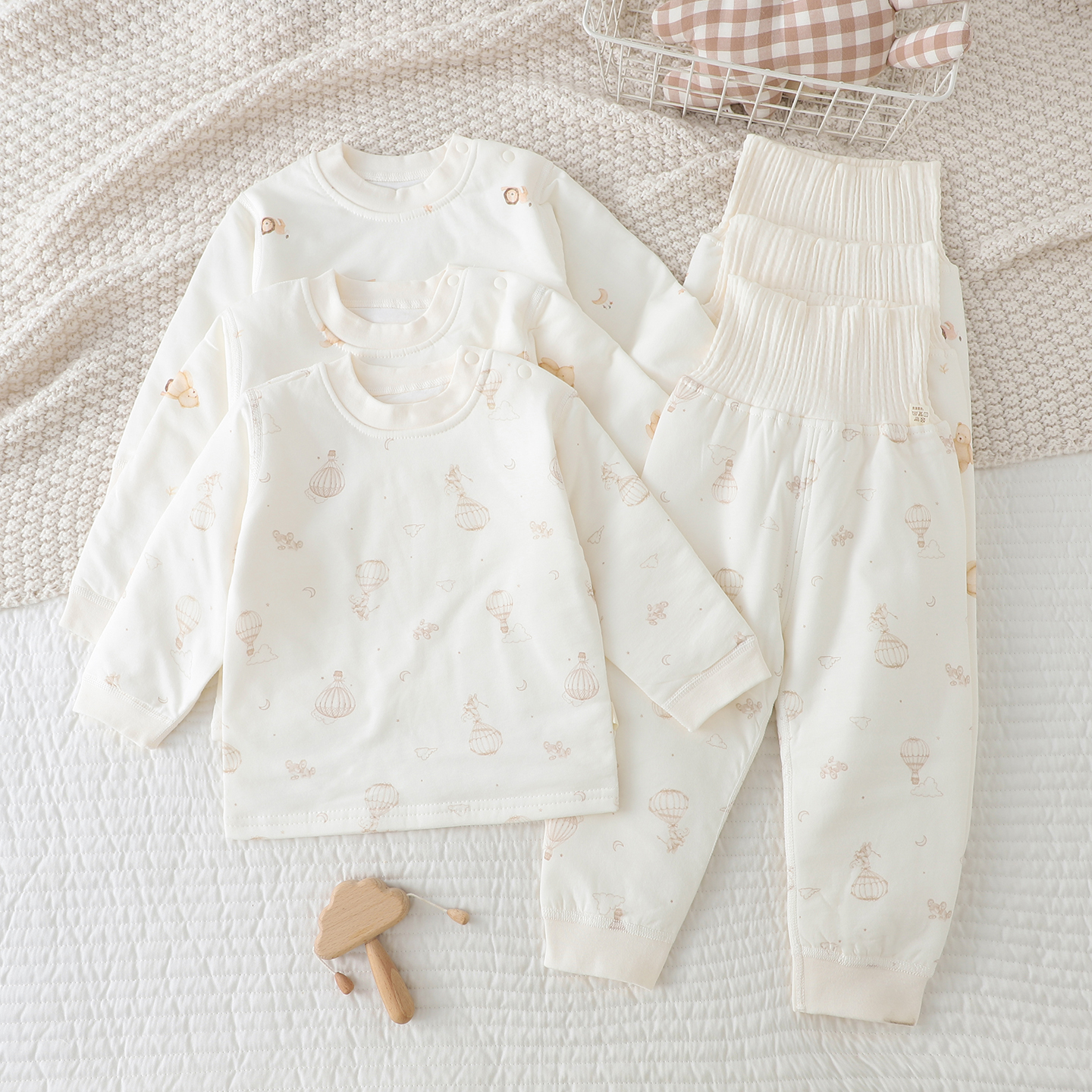 宝宝薄棉分体套装高腰保暖套装