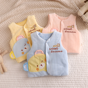 宝宝马甲春秋外穿婴儿夹棉保暖无袖坎肩冬季新生儿护肚背心马夹潮