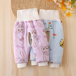 宝宝棉裤 子秋冬儿童高腰护肚开裆纯棉内穿加厚 外穿婴儿夹棉保暖裤