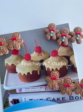 TOUCHVOSS圣诞快乐呀*姜饼人圣诞发夹可爱少女刘海宝宝发饰边夹