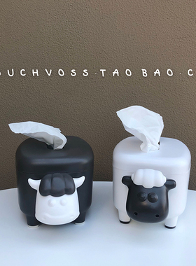 创意北欧ins卡通动物可爱多功能纸巾盒抽纸盒家用客厅厕所卫生间