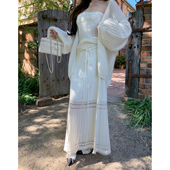 ByYou 垂感直筒毛衣裙 白色流苏镂空兔绒针织半身裙女长款 冬季 新款