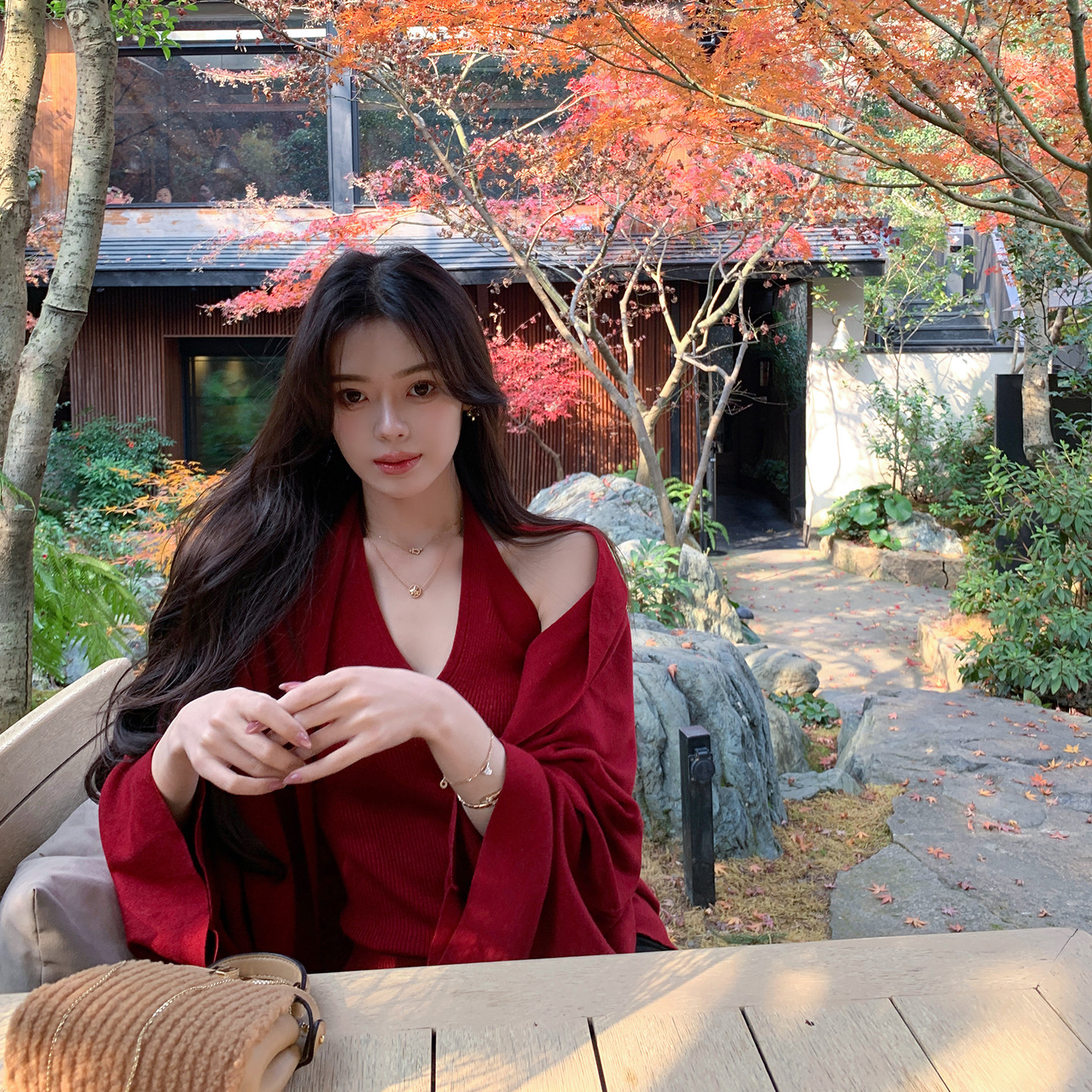 ByYou春季新款红色羊毛针织开衫外套套装女内搭V领吊带背心两件套,女装/女士精品,时尚套装,淘宝优惠券,粉丝福利购,淘宝优惠卷