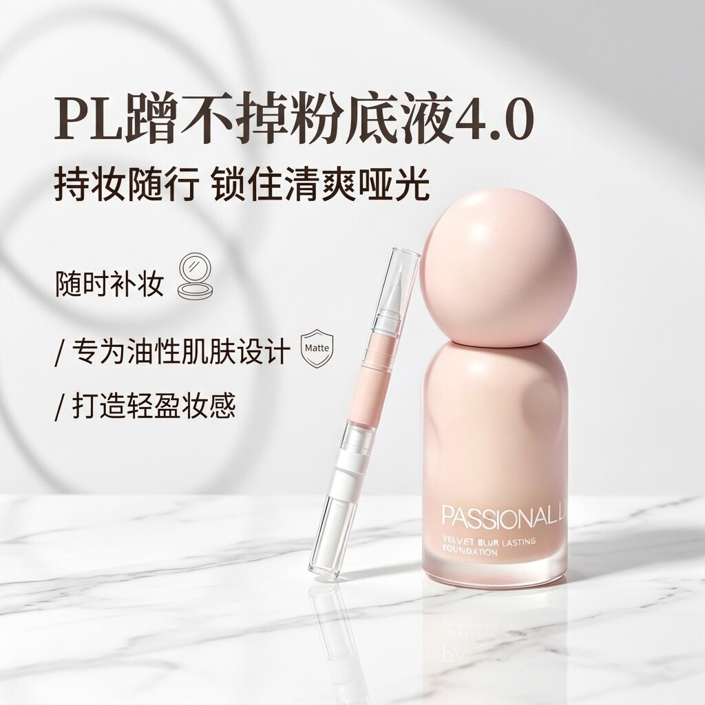 PL蹭不掉4.0粉底液小样控油持妆图片