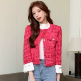 Демисезонная модная плетеная куртка, по фигуре, в стиле Шанель