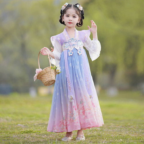 汉服女童夏季古风超仙儿童襦裙子